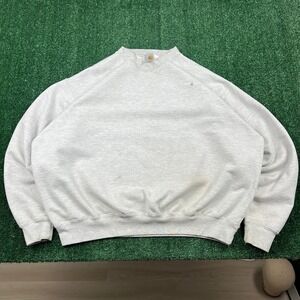 Vintage Carhartt Crewneck Sweatshirt Mens 2XL Gray Boxy Distressed Workwear 90s